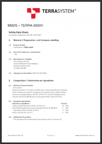 TERRA-3000 MSDS